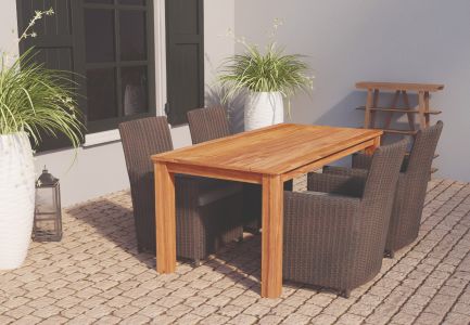 Tuintafel teak 250x100cm solide rustiek