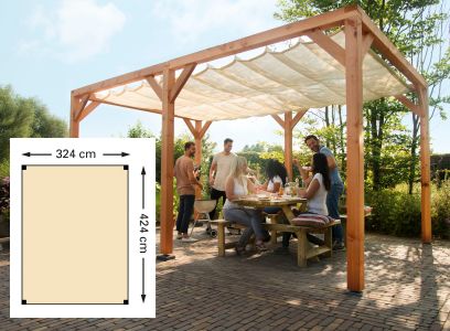 Douglas pergola houtpakket 324x424 tbv doek 290x400 KL gei