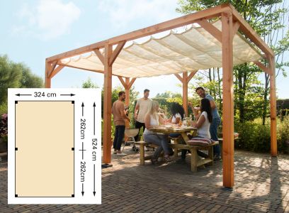 Douglas pergola houtpakket 324x524 tbv doek 290x500 KL gei